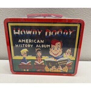 Vintage 1998 HOWDY DOODY American History Album Metal Lunchbox SEALED Candy Box